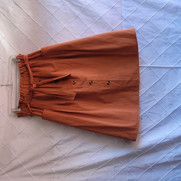 Sadi & Love Dresses & Skirts - Sadie & Love Burnet Orange Paper Bag Waist Midi Skirt Size XL